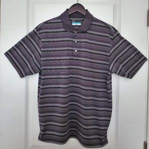 PGA Tour "Airflux" Gray with Black Stripe Medium Polo